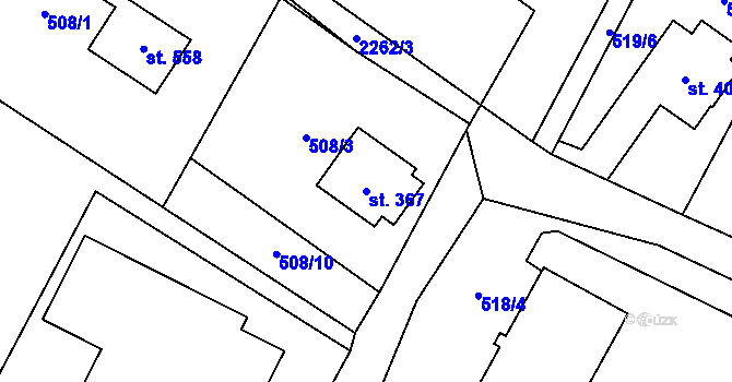 Parcela st. 367 v KÚ Slatina nad Zdobnicí, Katastrální mapa