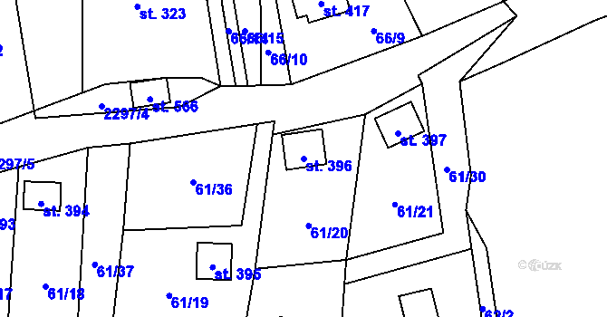 Parcela st. 396 v KÚ Slatina nad Zdobnicí, Katastrální mapa