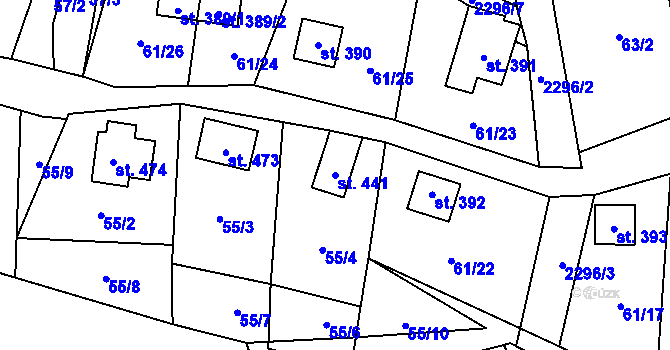 Parcela st. 441 v KÚ Slatina nad Zdobnicí, Katastrální mapa