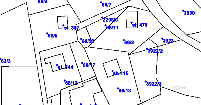 Parcela st. 66/19 v KÚ Slatina nad Zdobnicí, Katastrální mapa