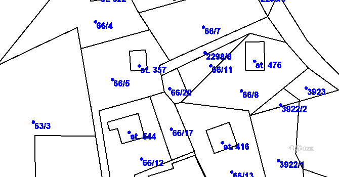 Parcela st. 66/20 v KÚ Slatina nad Zdobnicí, Katastrální mapa