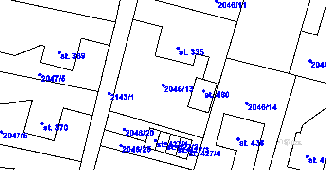 Parcela st. 2046/13 v KÚ Slatina nad Zdobnicí, Katastrální mapa