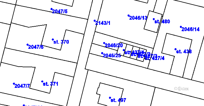 Parcela st. 2046/25 v KÚ Slatina nad Zdobnicí, Katastrální mapa