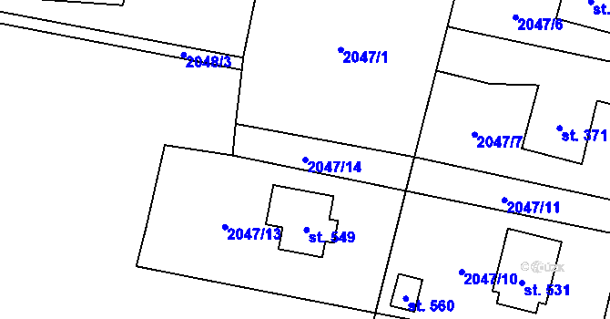 Parcela st. 2047/14 v KÚ Slatina nad Zdobnicí, Katastrální mapa