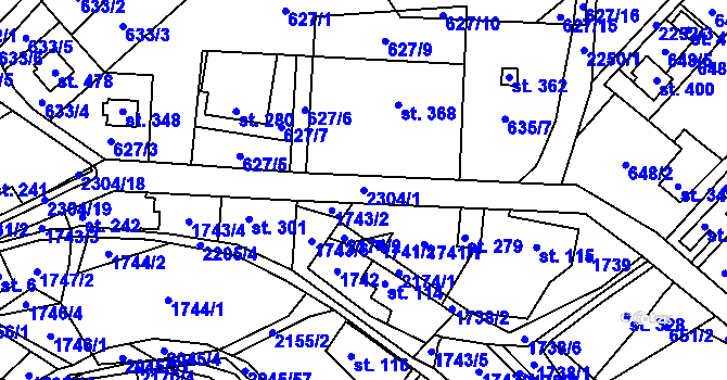 Parcela st. 2304/1 v KÚ Slatina nad Zdobnicí, Katastrální mapa