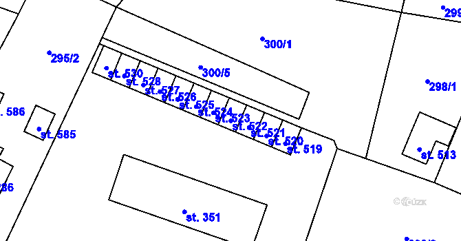 Parcela st. 522 v KÚ Slatina nad Zdobnicí, Katastrální mapa