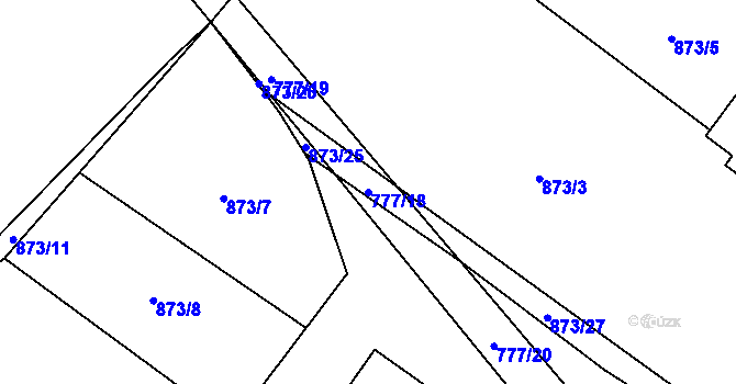 Parcela st. 777/18 v KÚ Slatina nad Zdobnicí, Katastrální mapa
