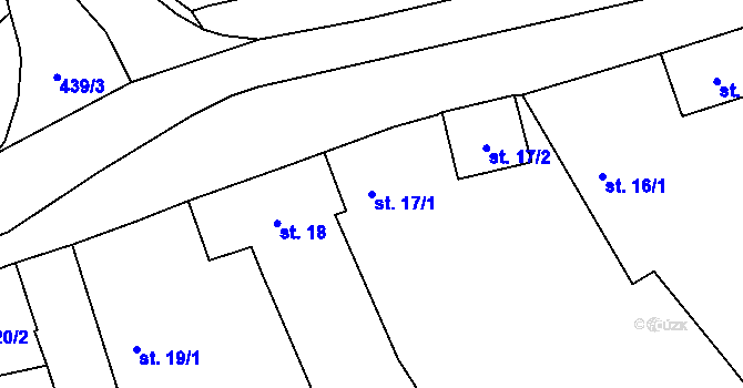 Parcela st. 17/1 v KÚ Kunčí, Katastrální mapa