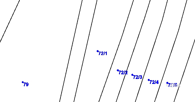 Parcela st. 72/1 v KÚ Kunčí, Katastrální mapa
