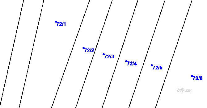 Parcela st. 72/3 v KÚ Kunčí, Katastrální mapa
