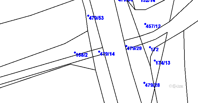 Parcela st. 479/14 v KÚ Kunčí, Katastrální mapa