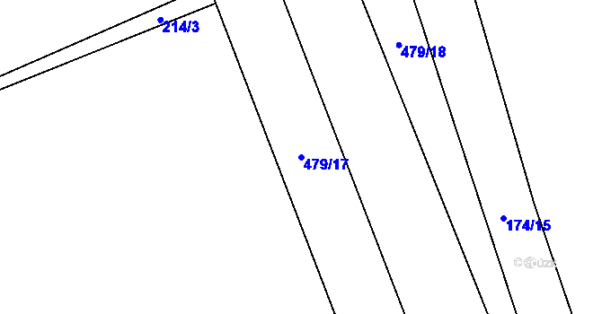 Parcela st. 479/17 v KÚ Kunčí, Katastrální mapa