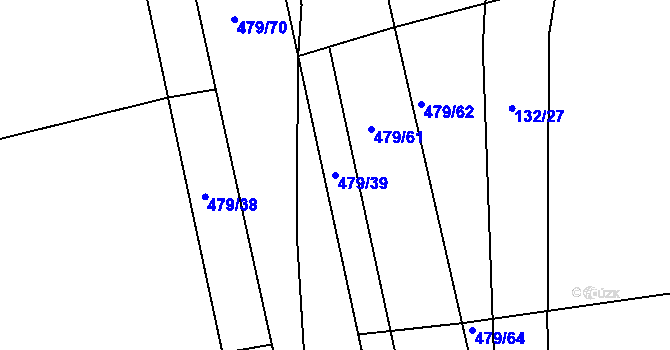 Parcela st. 479/39 v KÚ Kunčí, Katastrální mapa