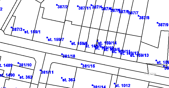 Parcela st. 159/9 v KÚ Slatiňany, Katastrální mapa