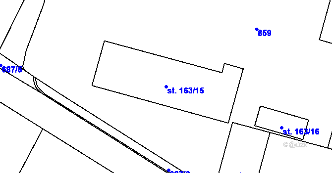 Parcela st. 163/15 v KÚ Slatiňany, Katastrální mapa