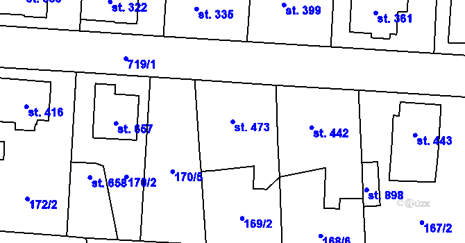 Parcela st. 473 v KÚ Slatiňany, Katastrální mapa