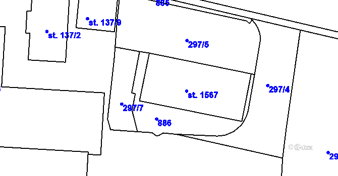 Parcela st. 514 v KÚ Slatiňany, Katastrální mapa