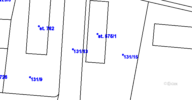 Parcela st. 575/2 v KÚ Slatiňany, Katastrální mapa