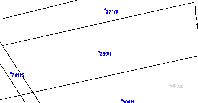 Parcela st. 269/1 v KÚ Slatiňany, Katastrální mapa