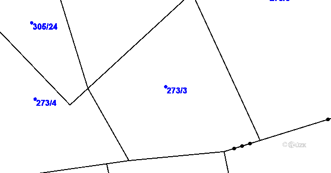 Parcela st. 273/3 v KÚ Slatiňany, Katastrální mapa