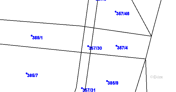 Parcela st. 357/30 v KÚ Slatiňany, Katastrální mapa
