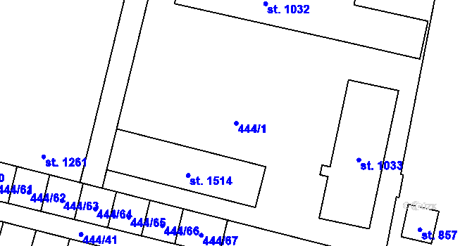Parcela st. 444/1 v KÚ Slatiňany, Katastrální mapa