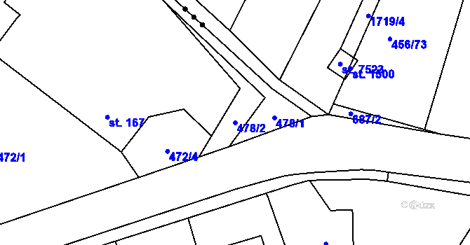 Parcela st. 478/2 v KÚ Slatiňany, Katastrální mapa