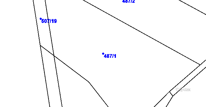 Parcela st. 487/1 v KÚ Slatiňany, Katastrální mapa