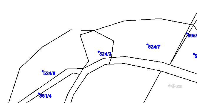 Parcela st. 524/3 v KÚ Slatiňany, Katastrální mapa