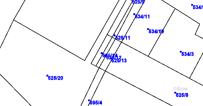 Parcela st. 525/14 v KÚ Slatiňany, Katastrální mapa