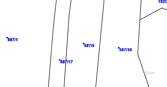 Parcela st. 587/5 v KÚ Slatiňany, Katastrální mapa