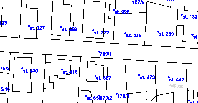 Parcela st. 719/1 v KÚ Slatiňany, Katastrální mapa