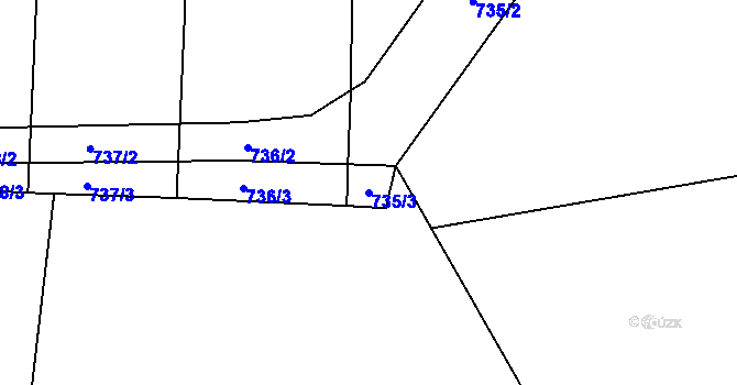 Parcela st. 735/3 v KÚ Slatiňany, Katastrální mapa