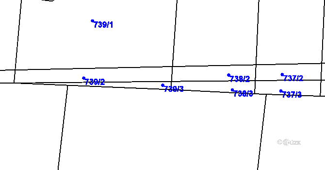 Parcela st. 739/3 v KÚ Slatiňany, Katastrální mapa