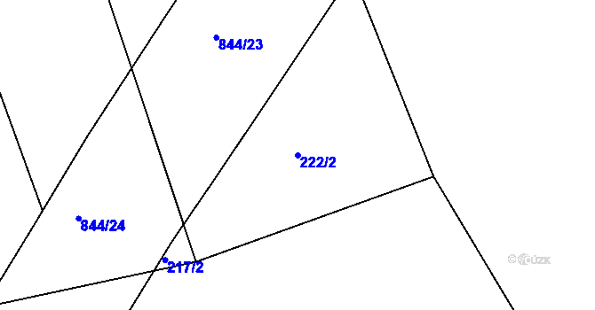 Parcela st. 222/2 v KÚ Slatiňany, Katastrální mapa