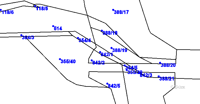 Parcela st. 842/1 v KÚ Slatiňany, Katastrální mapa