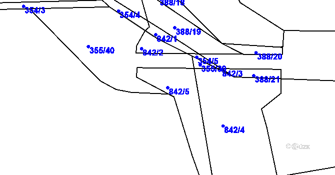 Parcela st. 842/5 v KÚ Slatiňany, Katastrální mapa