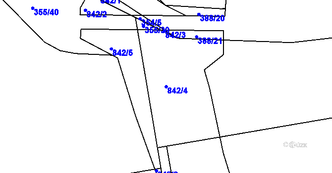 Parcela st. 842/4 v KÚ Slatiňany, Katastrální mapa