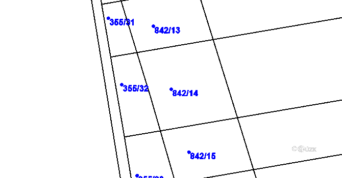 Parcela st. 842/14 v KÚ Slatiňany, Katastrální mapa