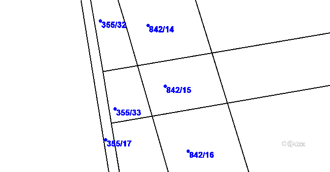 Parcela st. 842/15 v KÚ Slatiňany, Katastrální mapa