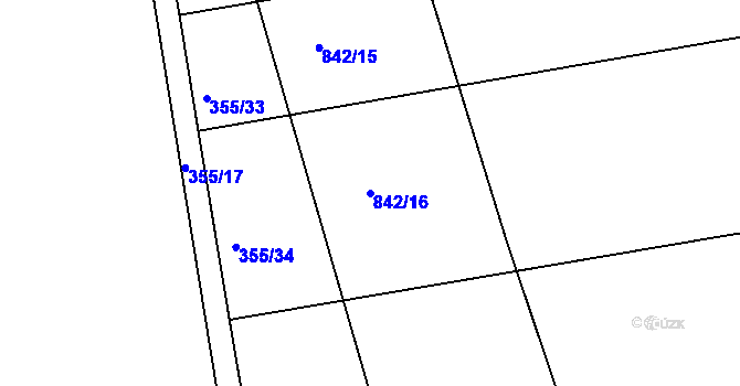 Parcela st. 842/16 v KÚ Slatiňany, Katastrální mapa