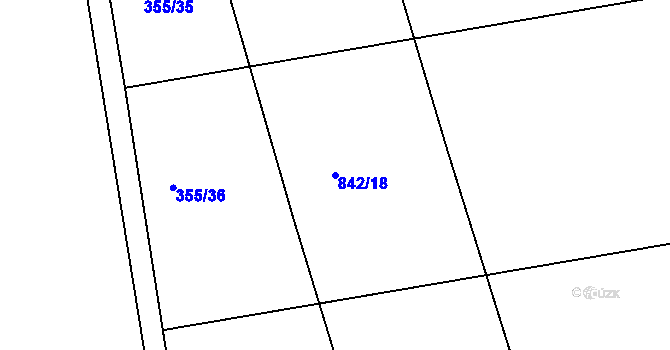 Parcela st. 842/18 v KÚ Slatiňany, Katastrální mapa