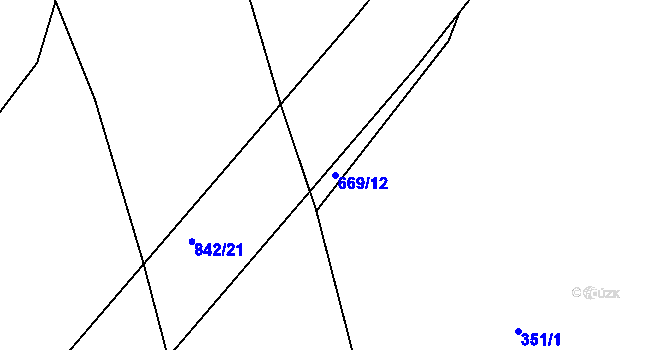 Parcela st. 669/12 v KÚ Slatiňany, Katastrální mapa