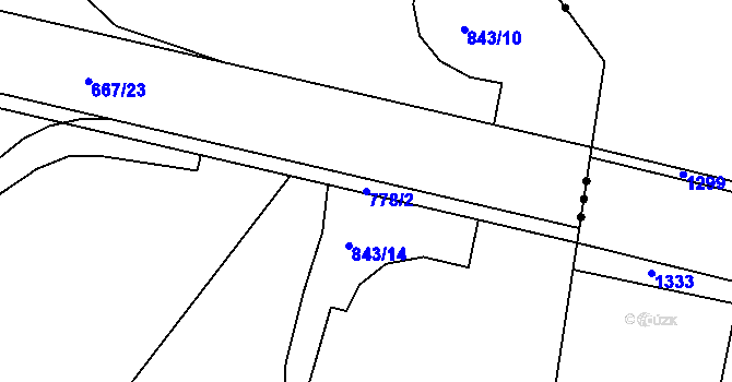 Parcela st. 778/2 v KÚ Slatiňany, Katastrální mapa