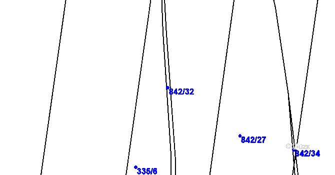 Parcela st. 842/32 v KÚ Slatiňany, Katastrální mapa