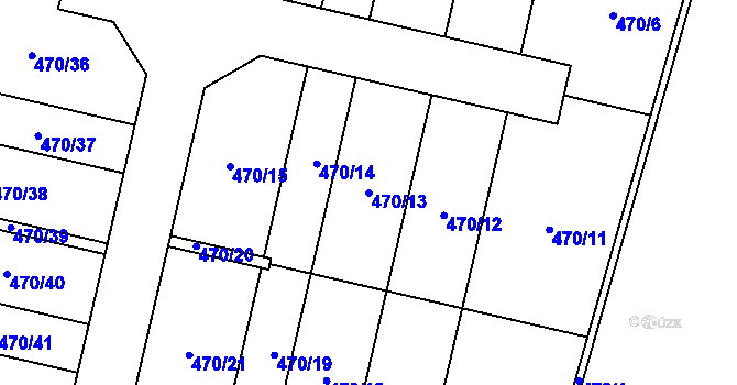 Parcela st. 470/13 v KÚ Slatiňany, Katastrální mapa