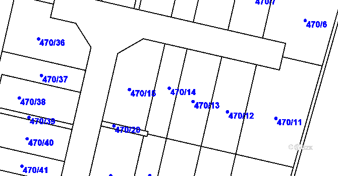 Parcela st. 470/14 v KÚ Slatiňany, Katastrální mapa