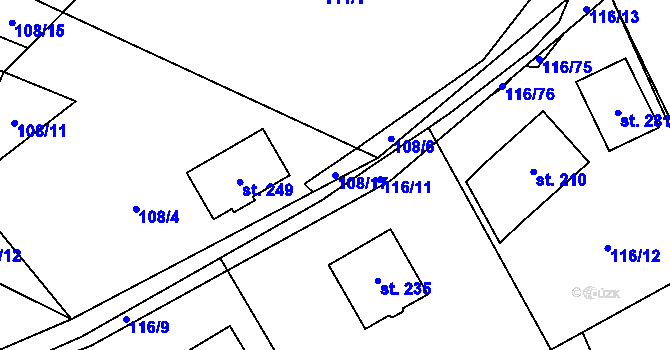 Parcela st. 108/17 v KÚ Škrovád, Katastrální mapa