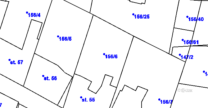 Parcela st. 156/6 v KÚ Škrovád, Katastrální mapa