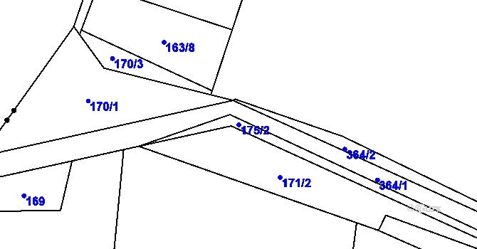 Parcela st. 175/2 v KÚ Škrovád, Katastrální mapa